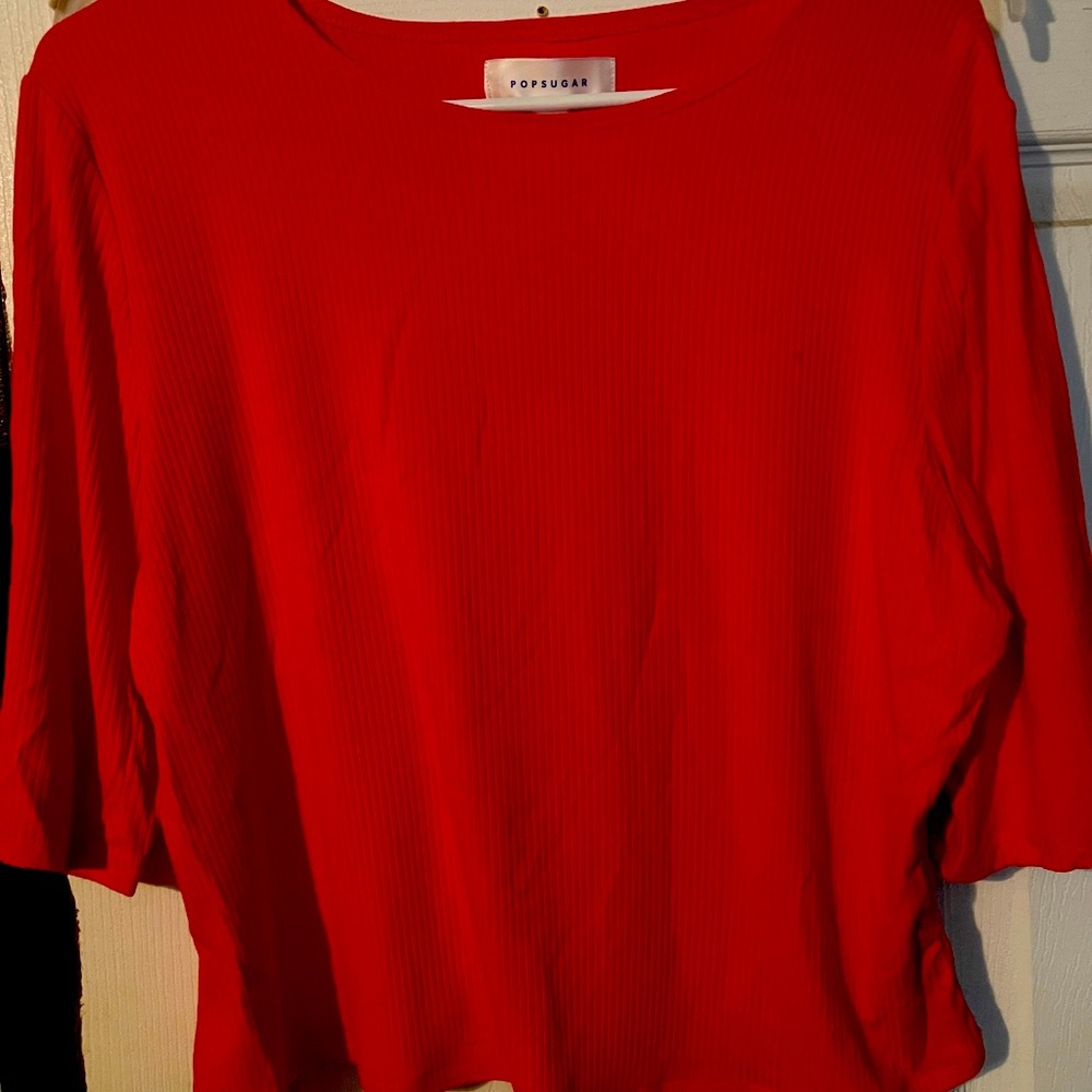 Popsugar red, ribbed crop tee in size XXL!